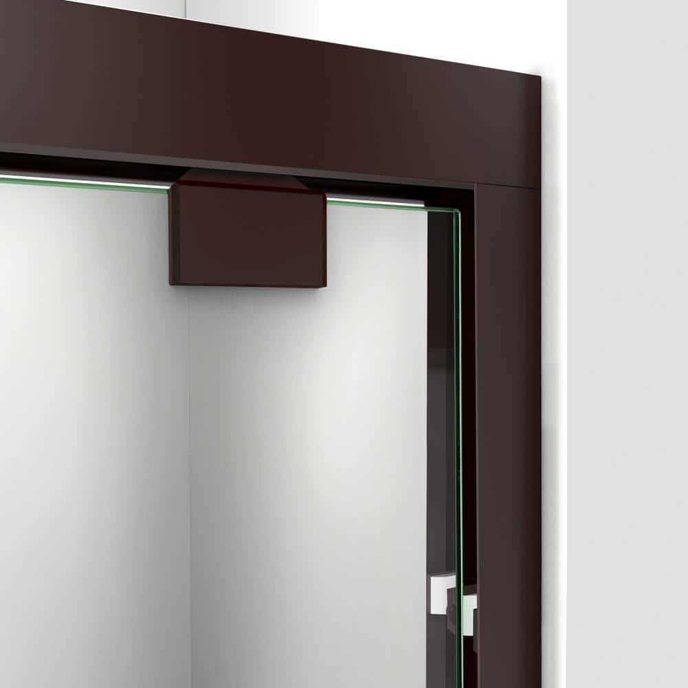Encore 44-54" Frameless Clear Glass Sliding Shower Door with Oil Rubbed Bronze Finish