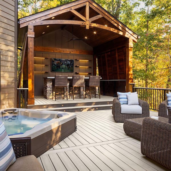 Meridian CoolDeck Catalina 1 in. x 5.4 in. x 12 ft. Groove Capped Composite Decking 10-Piece H-Pack