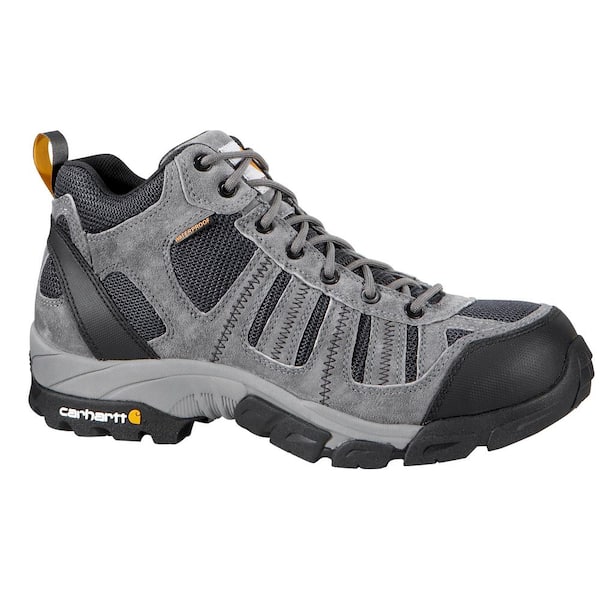 Carhartt Men's 08M Grey Split Leather and Blue Nylon Waterproof Soft Toe 4 in. Lightweight Work Hiker