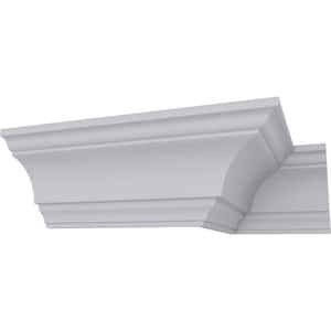 SAMPLE - 3-1/4 in. x 12 in. x 3-1/4 in. Polyurethane Salem Traditional Smooth Crown Moulding