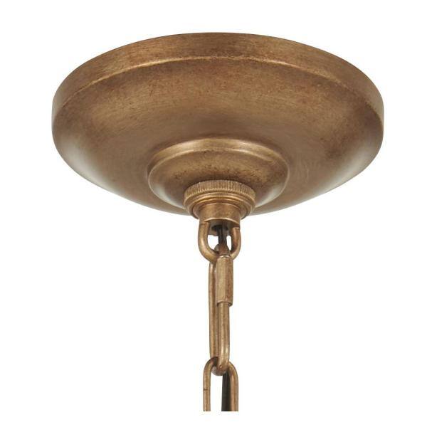 Magnolia Manor Pale Gold & Distressed Bronze 6-Light Crystal Chandelier