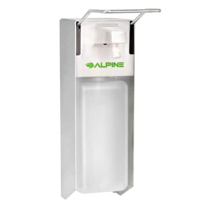 Stainless Steel 1000 ml. Wall Mount Elbow Press Liquid Gel Soap and Hand Sanitizer Dispenser (2-Pack)