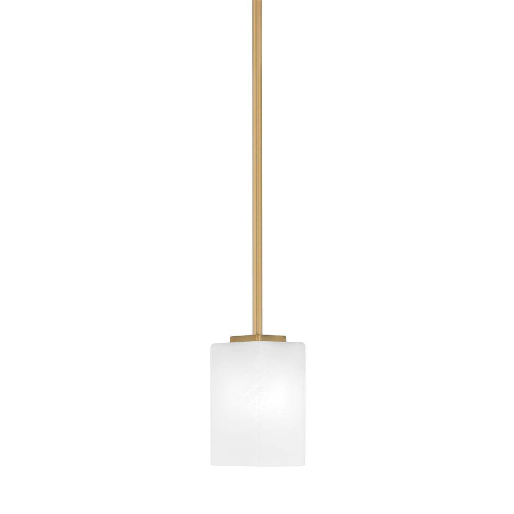 Bridgewater 100-Watt 1-Light Brass Shaded Pendant Light Mini Pendant with 3