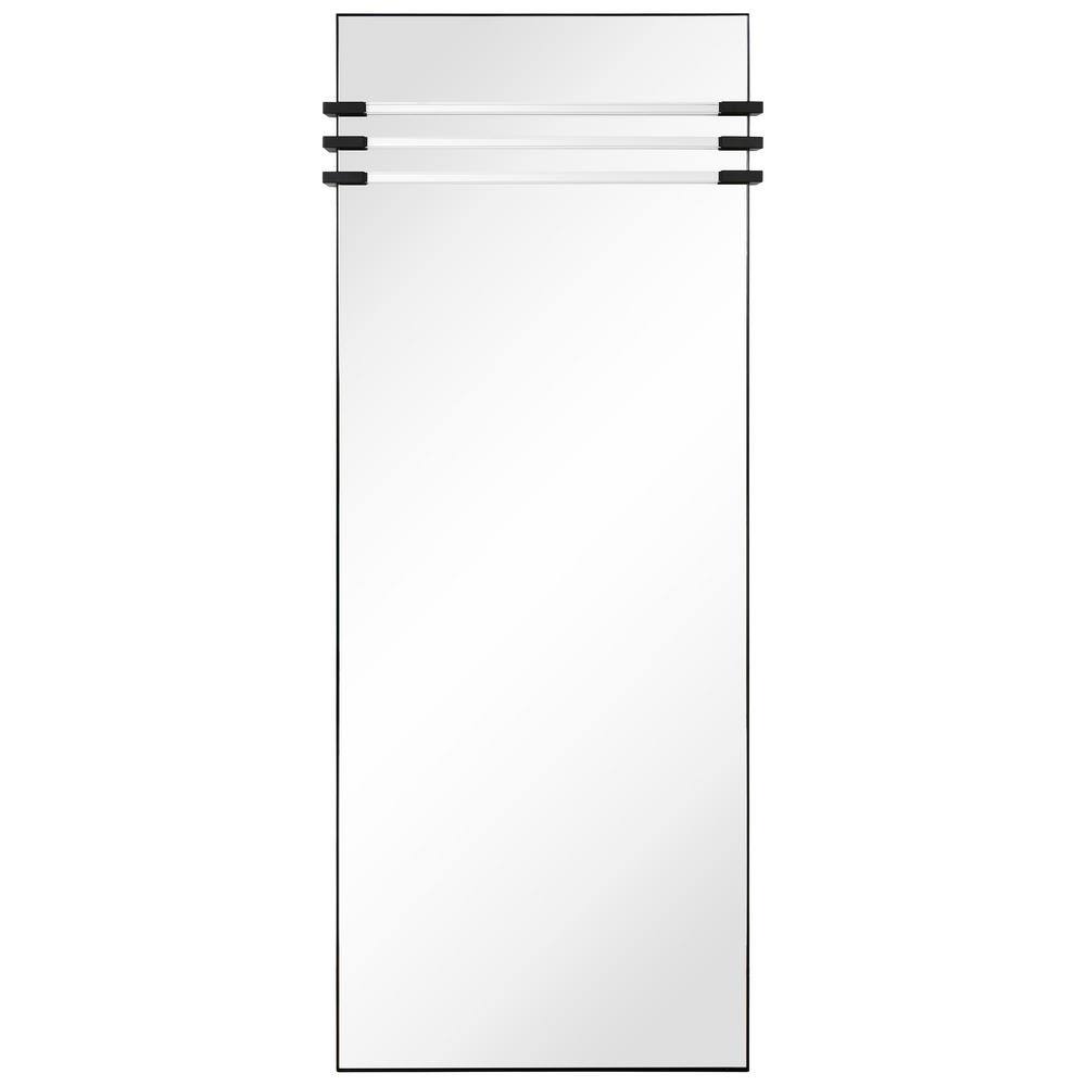 Acrylic Accent Rectangular Wall Mirror 30 in. x 72 in. Featuring Three Clear Acrylic Accent Rails, on a Black Iron Frame price history on PriceWatchPro