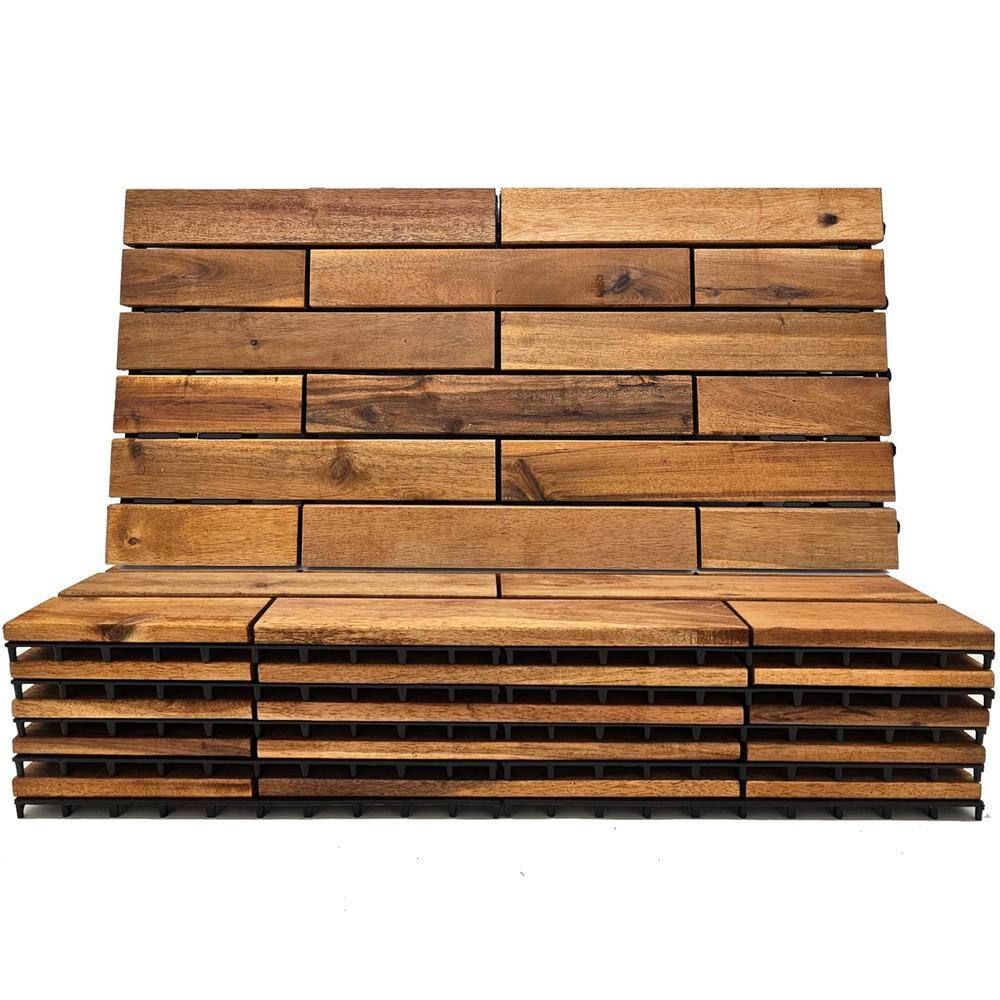 1 ft. x 2 ft. Interlocking Acacia Wood Waterproof Deck Tiles in Brown for Patio, Balcony Floor Decking-(6-Pack) price history on PriceWatchPro