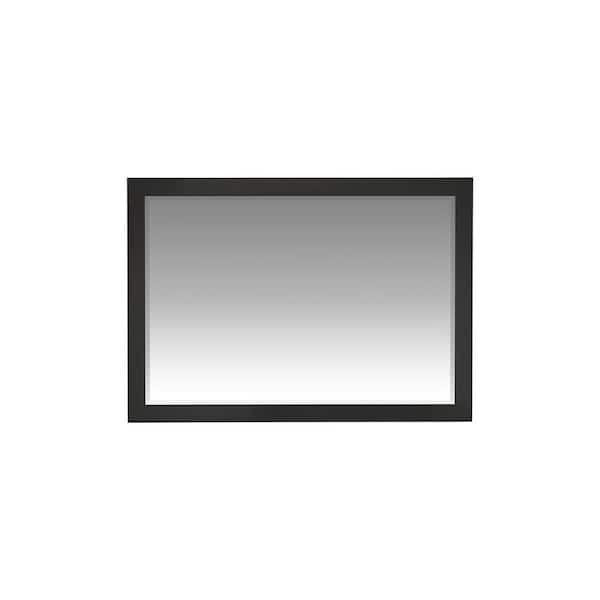 44 in. W x 31.5 in. H Tricorn Black Rectangular Farmed Wall Bathroom Vanity Mirror (WS2512-48-TB-M)