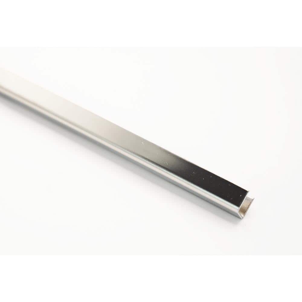 ACEROS SILVA LLC Mirrored Stainless Steel 0.39 in. W x 96 in. L Metal Tile Molding and Transition Trim (10 each/case)