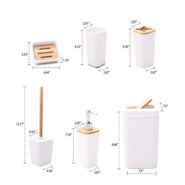 Bamboo Bathroom Accessories Set Wooden Soap Dispenser Tumbler Toilet Brush  Holder Soap Dish Solid Bamboo - AliExpress