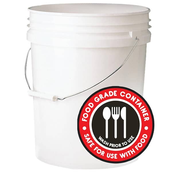 Leaktite 5 gallon 70-mil Food Safe Bucket White (120-Pack)