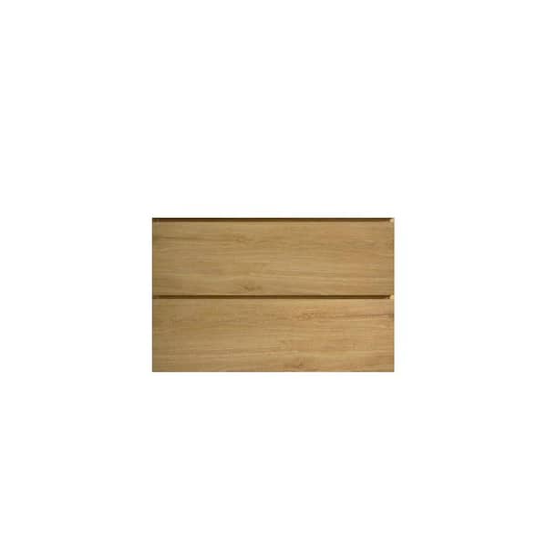 Unbranded 29.6 in. W x 17.9 in. D x 20.5 in. H Wall Mount Wood Bath Vanity Cabinet without Top in Natural Oak with 2-Drawers