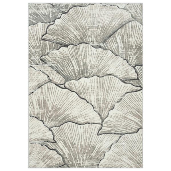 Abani Porto Beige 7 ft. 9 in. x 10 ft. 2 in. Abstract Polypropylene Area Rug