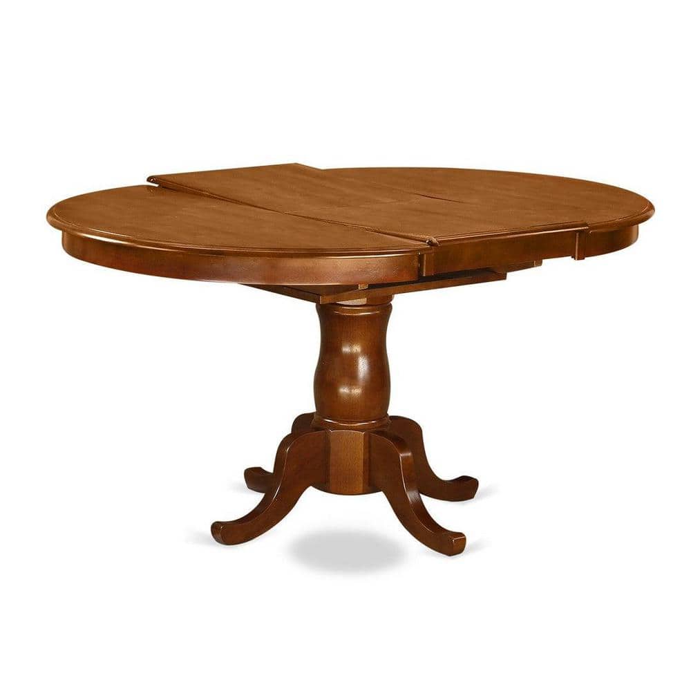 Saddle Brown Oval Wood Dining Set with 6 Chairs