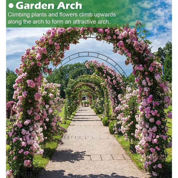 FAWEY TRED INC 110 in. Large Metal Garden Arch, Outdoor Garden