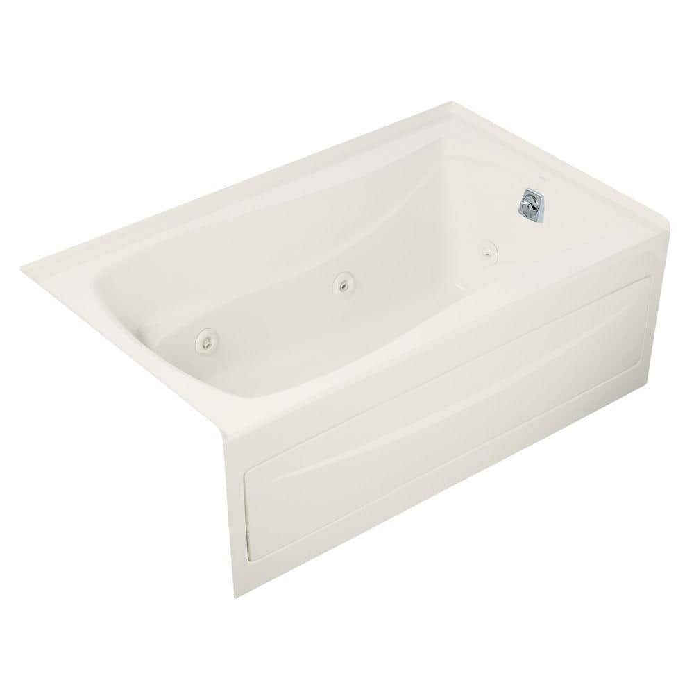 Mariposa 5 ft. Right-Hand Drain Rectangular Alcove Whirlpool Bathtub in Whi