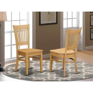 Oak Wooden Seat Slat Back Dining Chair (Set of 2)