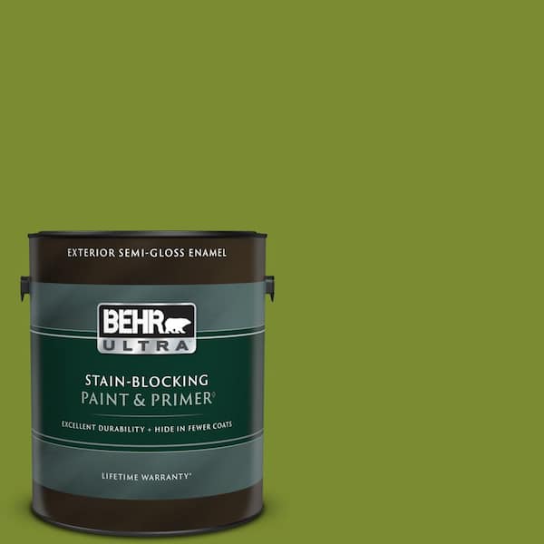 BEHR ULTRA 1 gal. #P360-7 Sassy Grass Semi-Gloss Enamel Exterior Paint & Primer