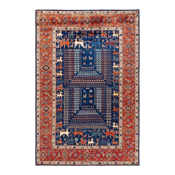 Solo Rugs Serapi Blue 6 ft. x 9 ft. Tribal Wool Indoor Area Rug