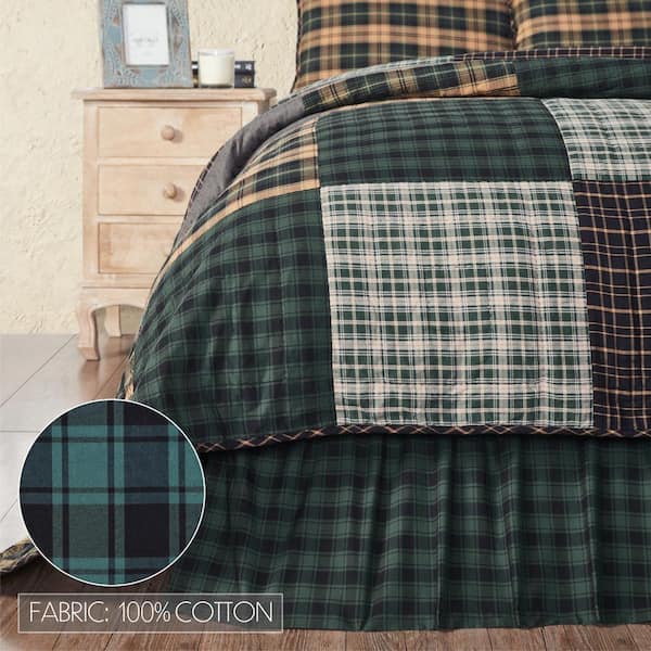 Green plaid 2025 bed skirt