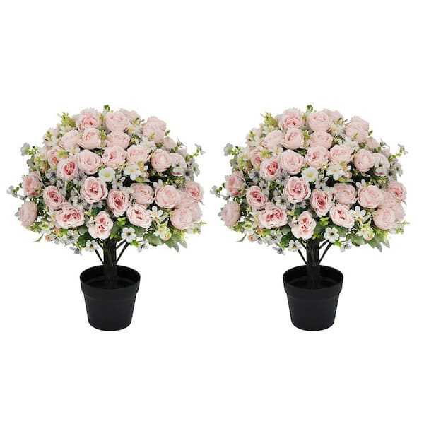Lesly 24 in Artificial White Rose Decoration Lifelike Faux Floral