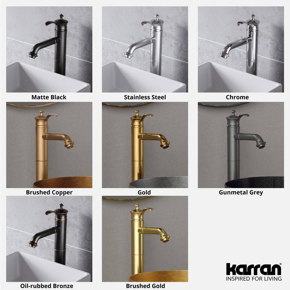 Brushed Gold Single-Handle Stainless Steel Vessel Sink Faucet