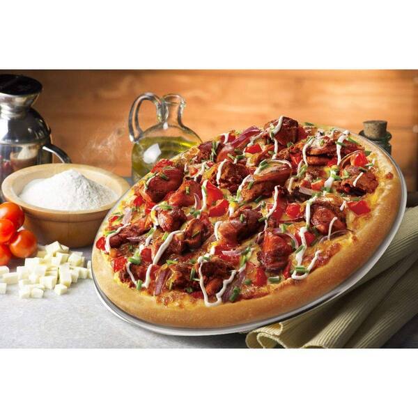 Stainless Steel 1-Piece Pizza Pan Heavy Duty Round Bakeware Set Oven Safe Dishwasher Safe Healthy Cooking