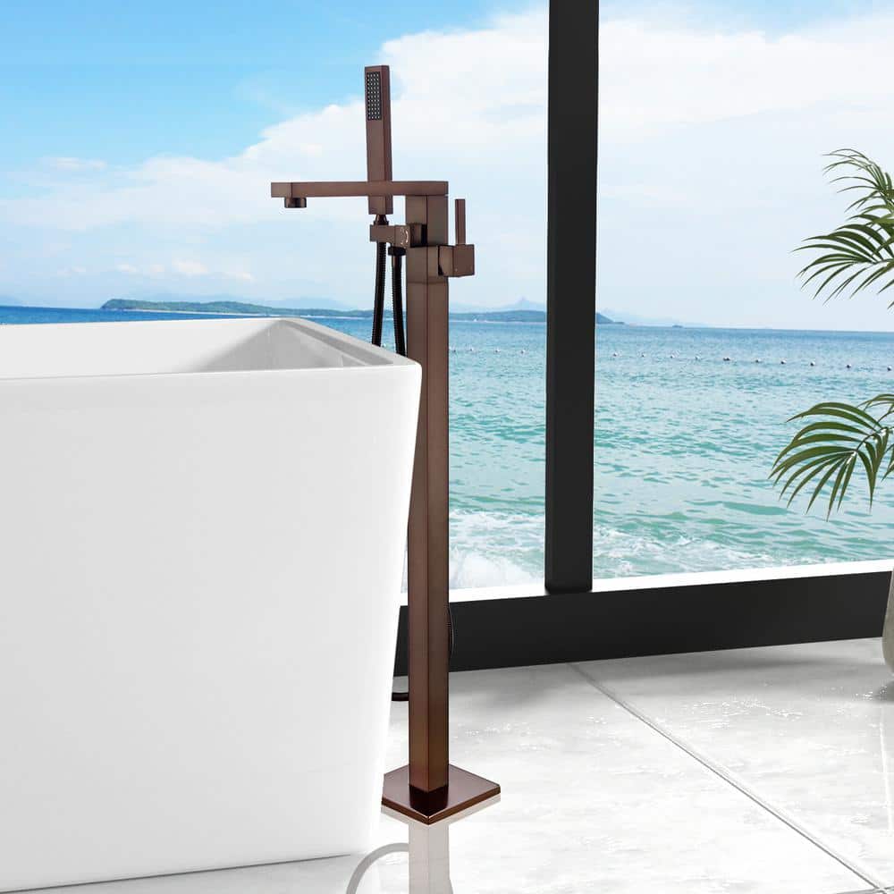 Oil Rubbed Bronze Freestanding Bathtub Faucet with Hand Shower