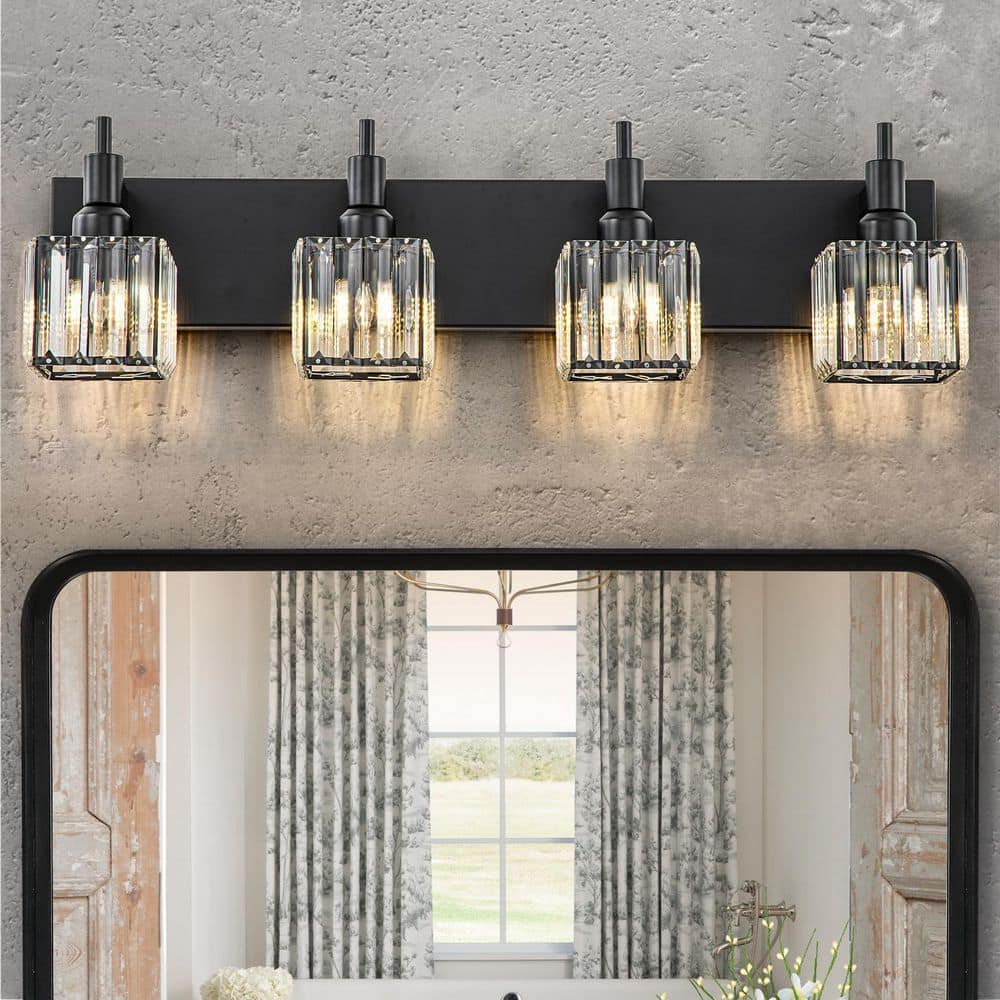 EDISLIVE Orillia 27.5 in. 4-Light Modern Black Bathroom Vanity