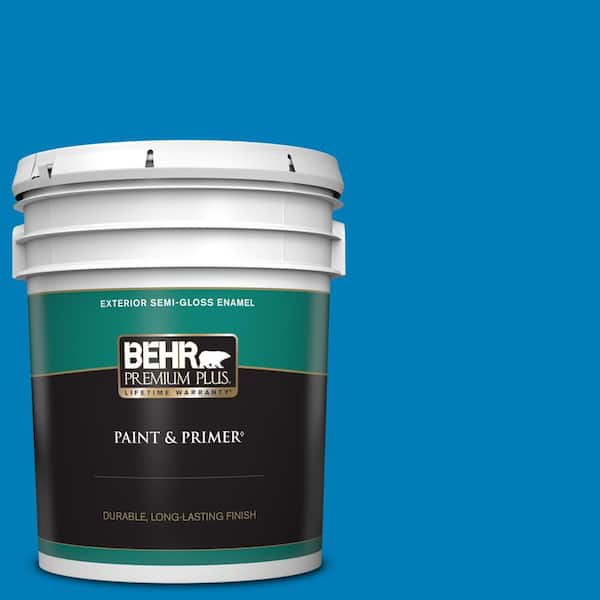 BEHR PREMIUM PLUS 5 gal. #S-G-550 Artesian Water Semi-Gloss Enamel Exterior Paint & Primer