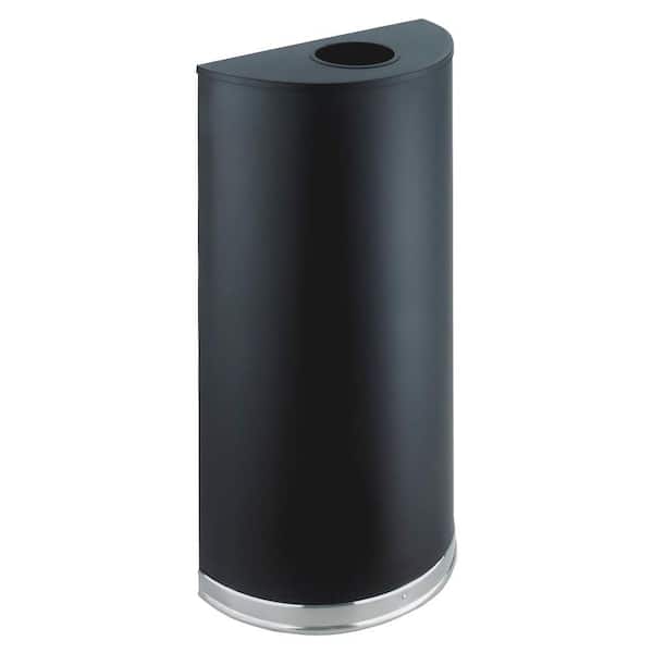 12.5 Gal. Matte Black Half-Round Open Top Trash Can