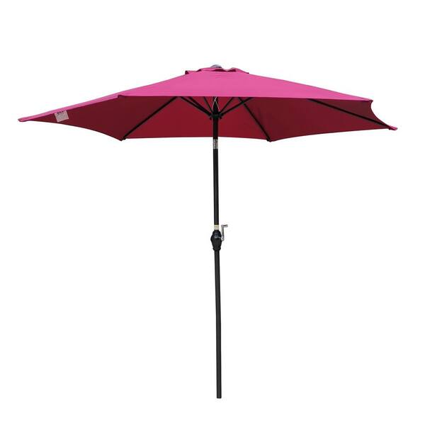Willit 9 ft. Steel Sturdy Construction Outdoor Market Patio Umbrella in Red