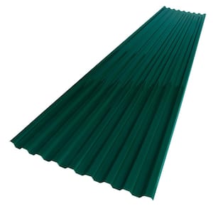 26 in. x 12 ft. Corrugated Polycarbonate Roof Panel in Green