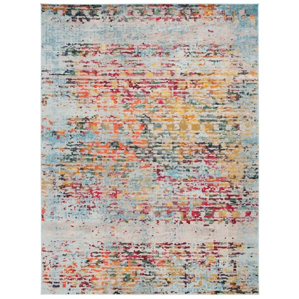 Monaco 8 ft. x 10 ft. Gray/Multi Distressed Marble Area Rug
