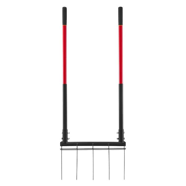 5-Tine Broad Fork with Dual Fiberglass Handles, Durable Garden Tool with U-Shaped Design, Handle 42.13 in. L Garden Fork