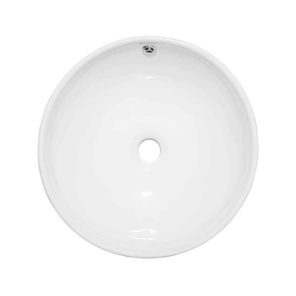 Sublime Round White Ceramic Above-Counter Vessel Sink