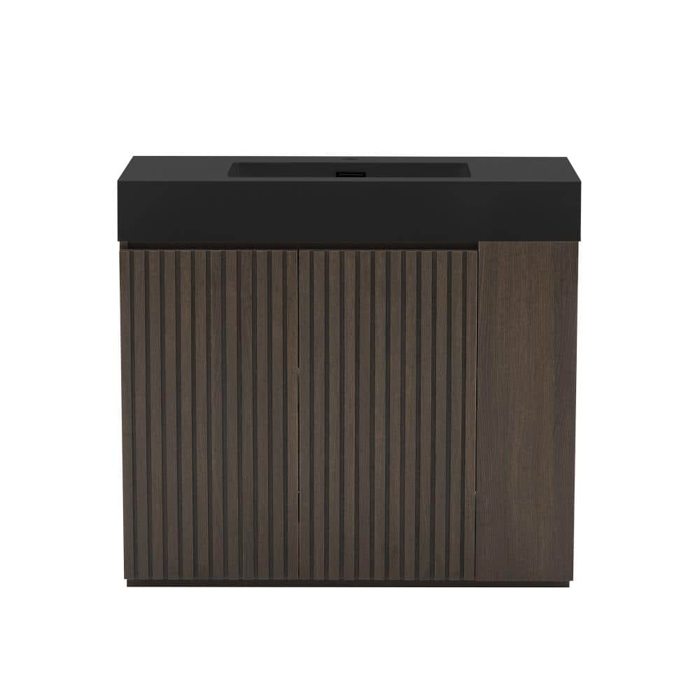 36 in. W Single Sink Freestanding Bath Vanity in Walnut with Black Quartz Top Unassembled price history on PriceWatchPro