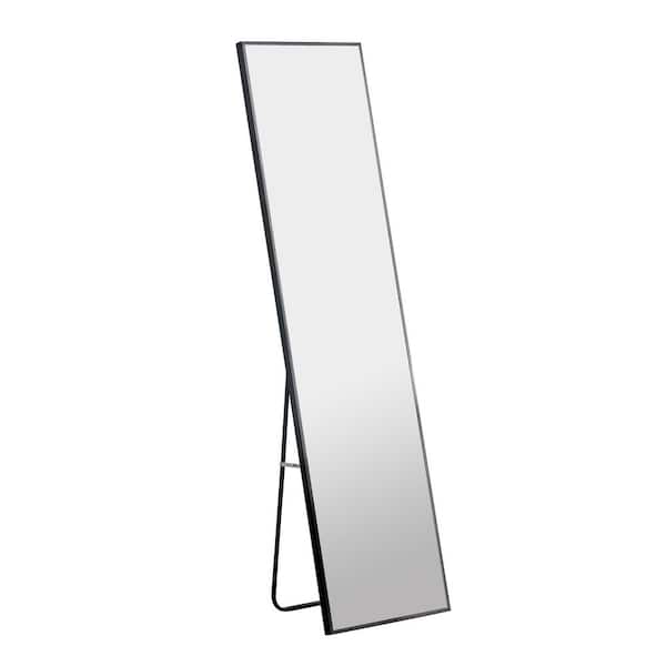 Unbranded 22.8 in. W x 65 in. H Rectangle Wall Mounted Full Body Mirror Black Decorative Mirror