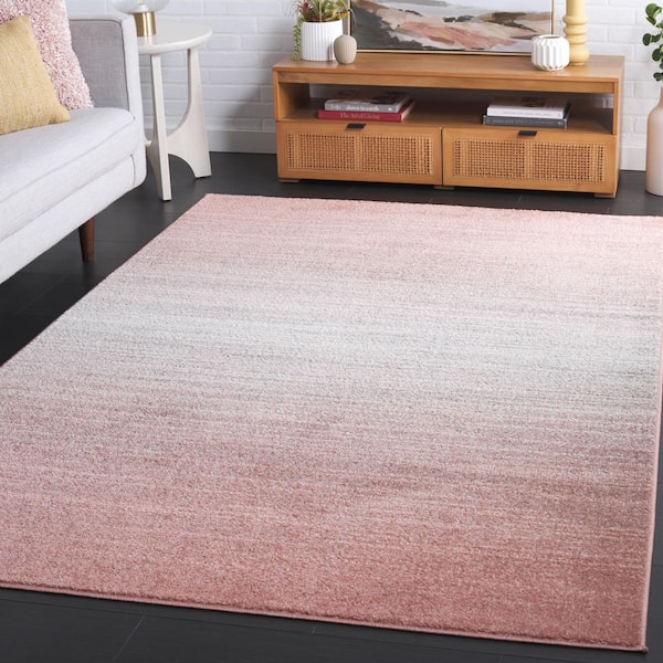 Adirondack 6 ft. x 6 ft. Blush/Gray Gradient Transitional square Area Rug