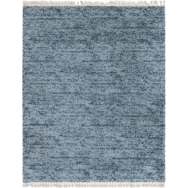 Unique Loom Hygge Shag Misty Blue 8 ft. x 10 ft. Area Rug 3143759 - The Home  Depot