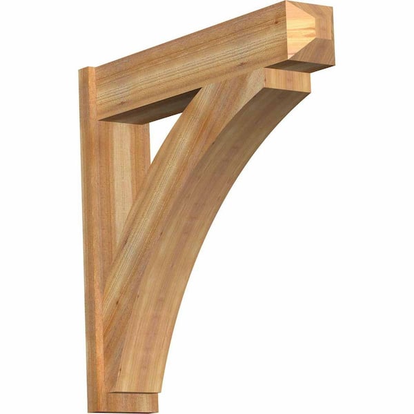 Ekena Millwork 8 in. x 38 in. x 38 in. Western Red Cedar Thorton Craftsman Rough Sawn Outlooker