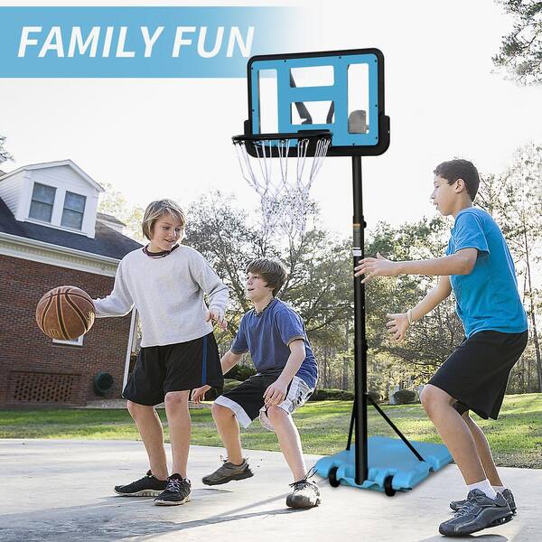 Outdoor 4.8 ft. to 7.7 ft. Basketball Hoop 44 in. Backboard