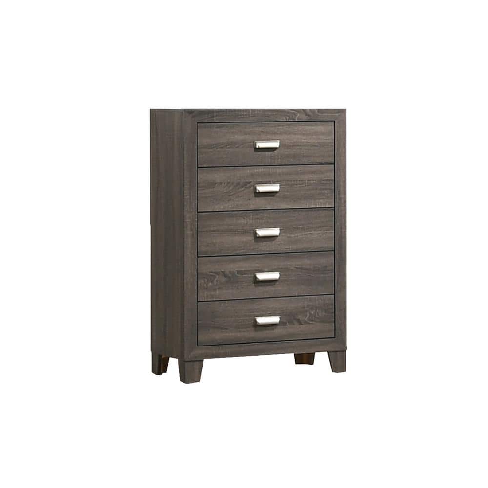 Rustic Gray 6-Piece Eastern King Panel Bedroom Set
