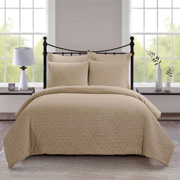 Seville 3-Piece Sand Cotton King Comforter Set