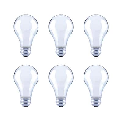 60-Watt Equivalent A19 Frosted Glass Vintage Decorative Edison Filament Dimmable LED Light Bulb Daylight (6-Pack)