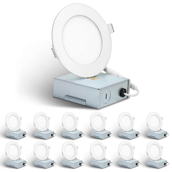 4 in. 750 Lumen 10W, 5000K Daylight White, Canless Ultra-Thin Dimmable Integrated LED Recessed Light Trim (12-Pack)