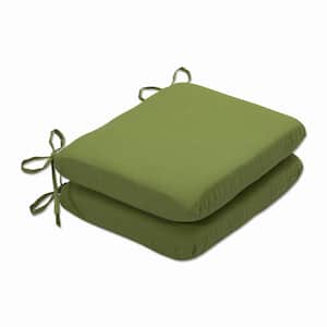 Solid 18.5 in. x 15.5 in. Outdoor Dining Chair Cushion in Green (Set of 2)