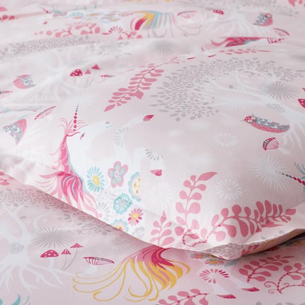 Company Kids Fancy Unicorns Pink Multi Organic Cotton Percale Standard Sham
