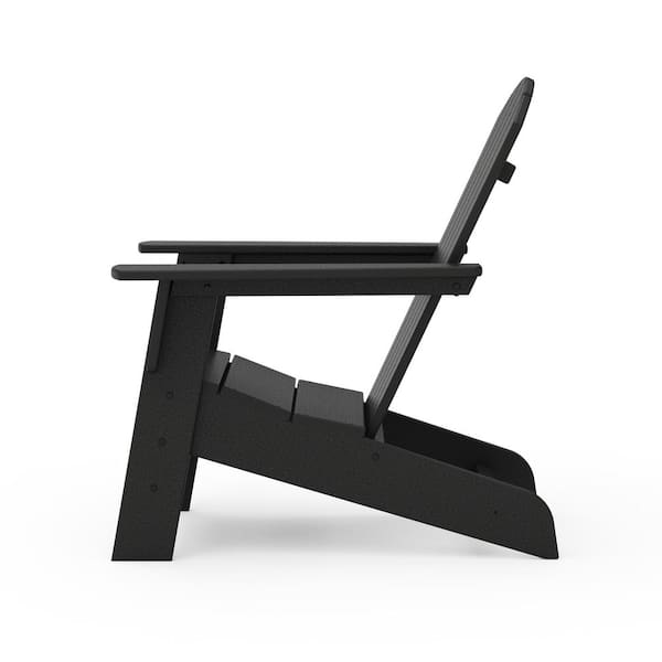POLYWOOD Seabrook Adirondack Chair in Black OSA20-BL - The Home Depot