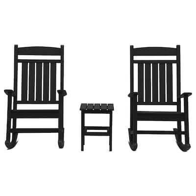 Black Rocking Chairs Patio, Black Outdoor Rocking Chairs Set Of 2