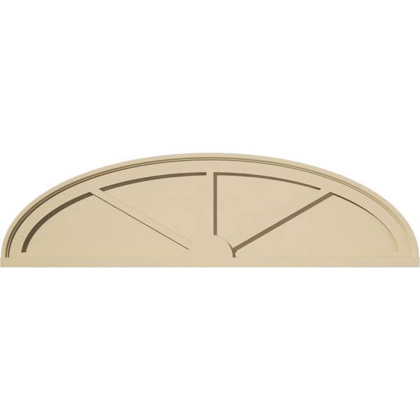 Ekena Millwork 44-in. W x 12-in. H x 2-in. P Elliptical 3 Spoke Signature Urethane Pediment, Primed Tan