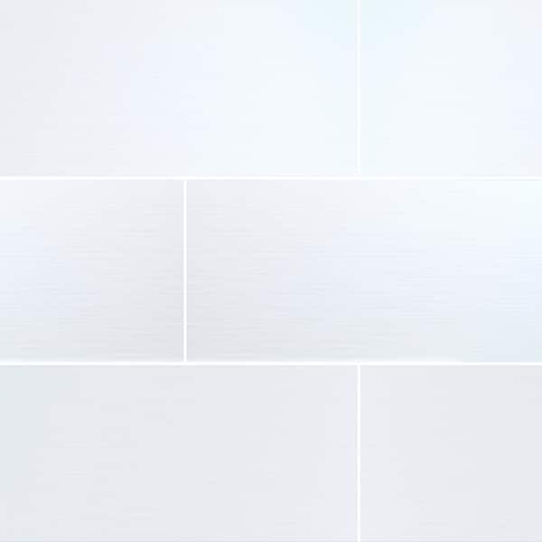 MSI Dymo White Stripe 12 in. x 24 in. Glossy Ceramic Wall Tile (16 sq. ft./Case)